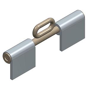 CONJUNTO SOPORTE ABATIBLE PARA CABLE DE ACERO O ESLINGA EN PASAMANOS