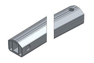  ARQUILLO ALU ANOD. NEGRO PUNTO 50 mm BULÓN HORIZONTAL-VERTICAL PASAMANOS 75 mm 