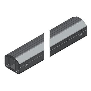 ARQUILLO ALU ANOD. NEGRO RECTO TIPO ECO-LIGHT PASAMANOS 50 mm 