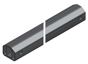 ARQUILLO ALU ANOD. NEGRO RECTO TIPO ECO-LIGHT PASAMANOS 75 mm 