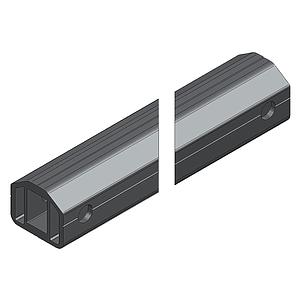 ARQUILLO ALU ANOD. NEGRO RECTO TIPO ECO-LIGHT PASAMANOS 85 mm 