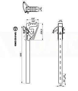 DPL6 - ADAICO 1702066 SOPORTE VERTICAL ANTIEMPOTRAMIENTO (SALVA CICLISTAS) ACERO CINCADO C/PASADOR 700 mm